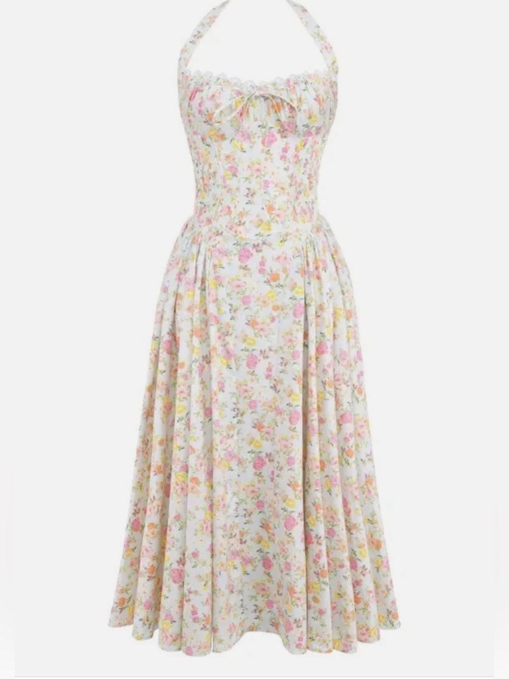NEW HOUSE OF CB Adabella Floral Pleated Halter Sundress